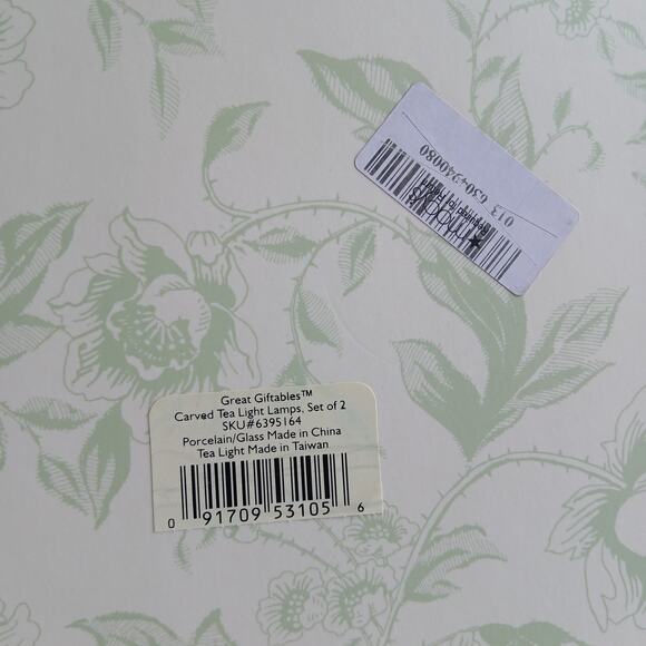 Lenox Great Giftables Carved Tea Light Lamps set of 2 in original box EUC - Picture 8 of 8